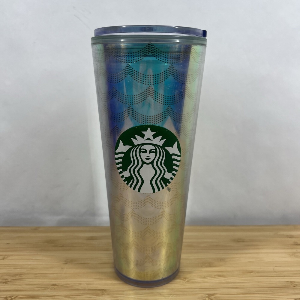 Starbucks Tumbler Mermaid 24oz Iridescent Siren Scales Venti Cold Cup